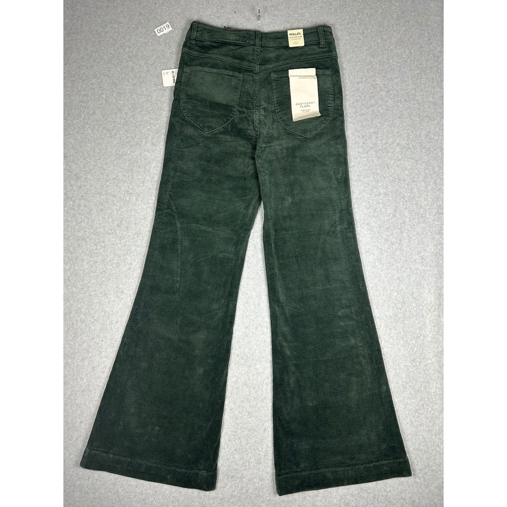 Rollas Corduroy Flare Pants Womens 30 Green High Rise Bell Bottom NWT - Picture 6 of 9